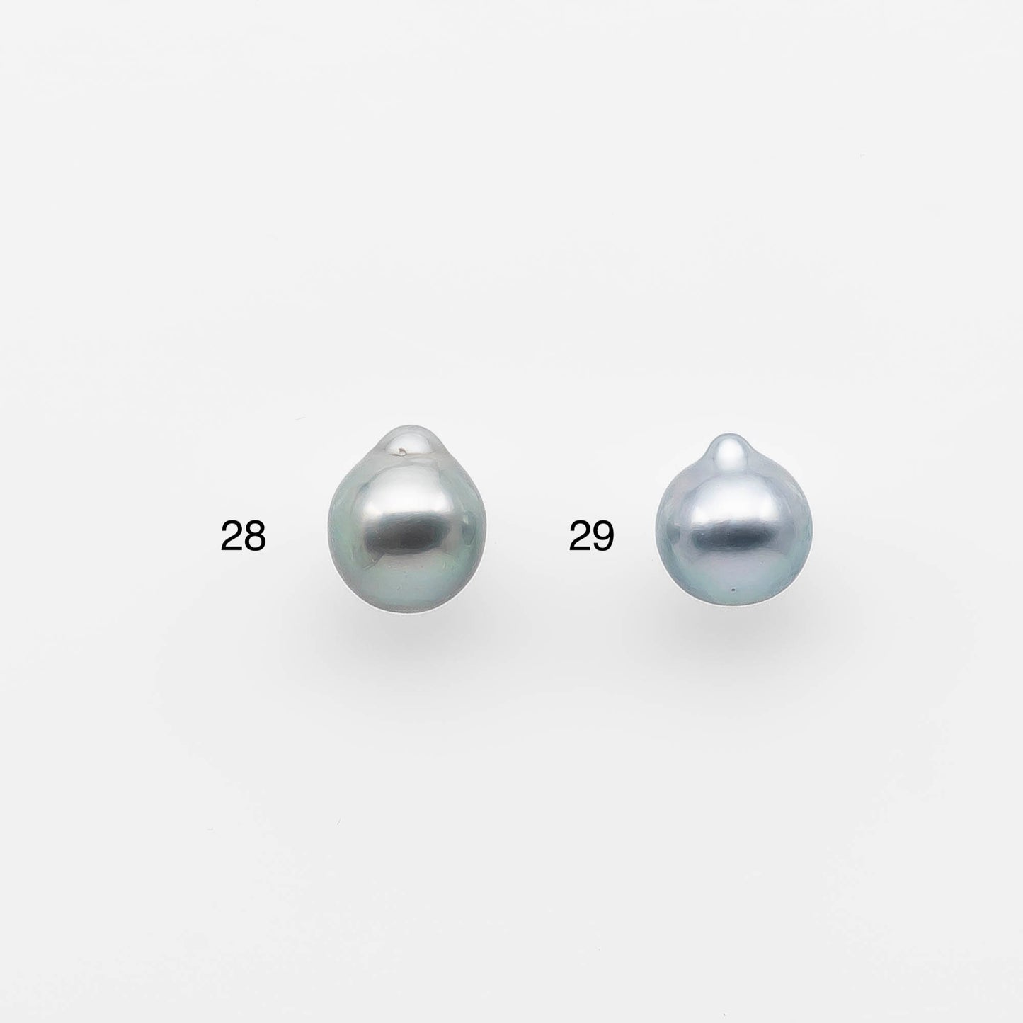 8-9mm High Quality Tahitian Pearl in Silver Blue or Gray Natural Color and Very Nice Luster, Single Piece Loose Undrilled, SKU # 2095TH