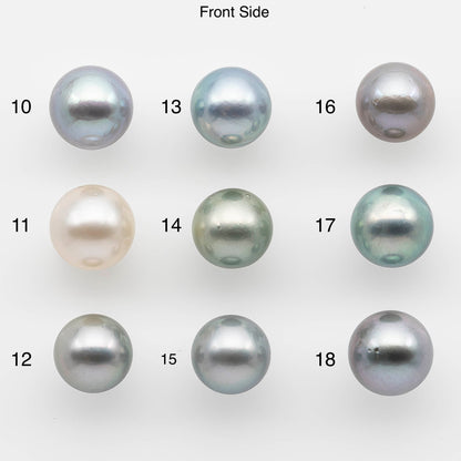 10-11mm Tahitian Pearl Round with High Luster and Natural Color  with Blemishes, Loose Single Piece Undrilled, SKU # 2098TH