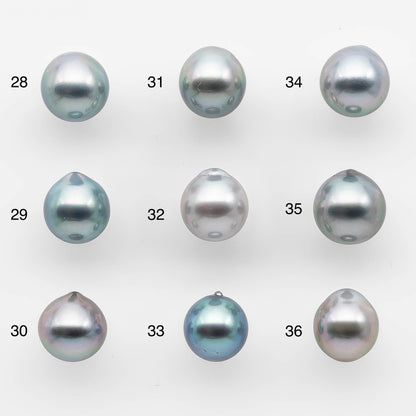 8-9mm High Quality Tahitian Pearl in Silver Blue or Gray Natural Color and Very Nice Luster, Single Piece Loose Undrilled, SKU # 2106TH