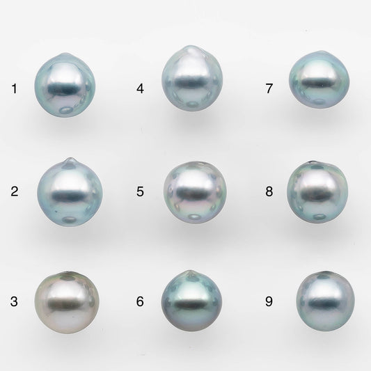 8-9mm High Quality Tahitian Pearl in Silver Blue or Gray Natural Color and Very Nice Luster, Single Piece Loose Undrilled, SKU # 2107TH