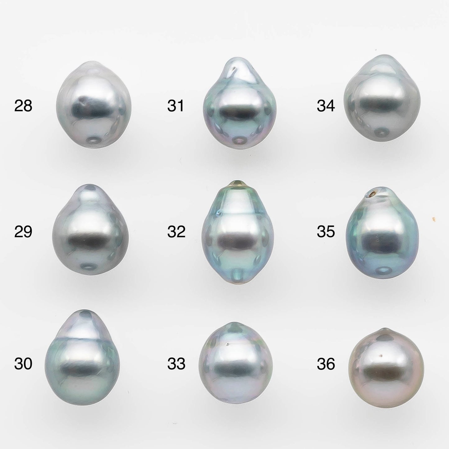 8-9mm Tahitian Pearl Drop with High Luster and Natural Color in Silver Blue with Minor Blemishes, Loose Single Piece Undrilled, SKU # 2108TH