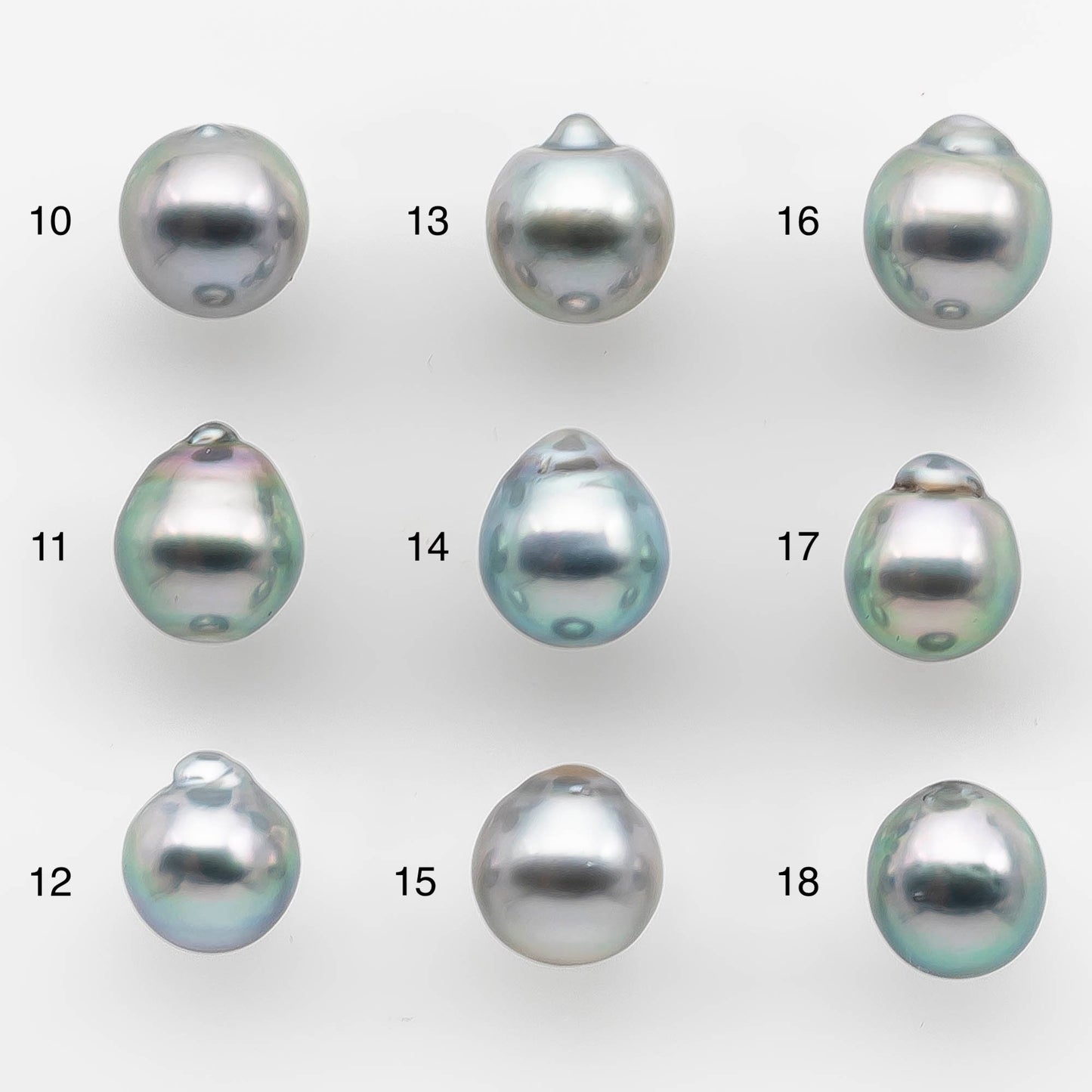 8-9mm Tahitian Pearl Drop with High Luster and Natural Color in Silver Blue with Minor Blemishes, Loose Single Piece Undrilled, SKU # 2111TH