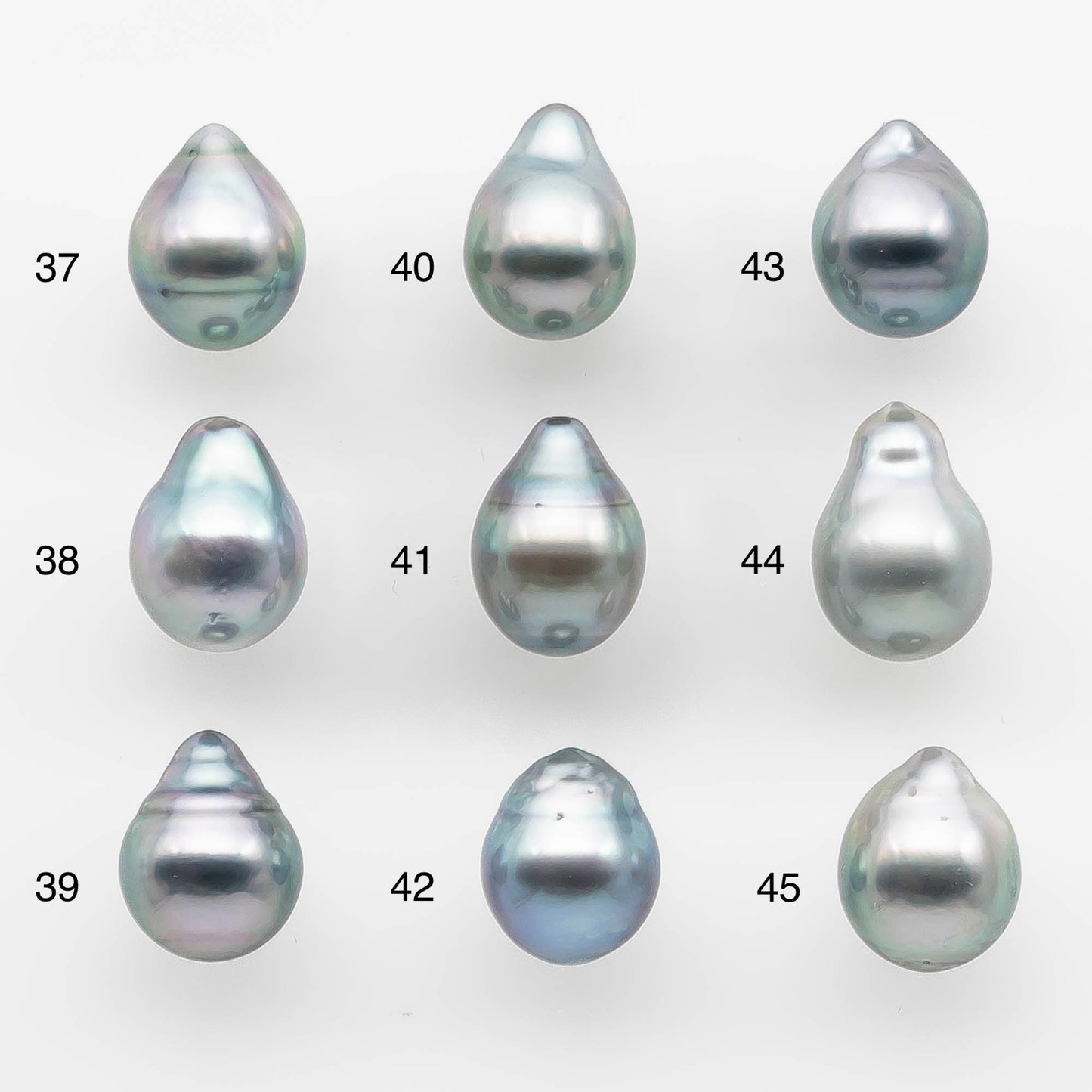 8-9mm Tahitian Pearl Drop with High Luster and Natural Color in Silver Blue with Minor Blemishes, Loose Single Piece Undrilled, SKU # 2111TH