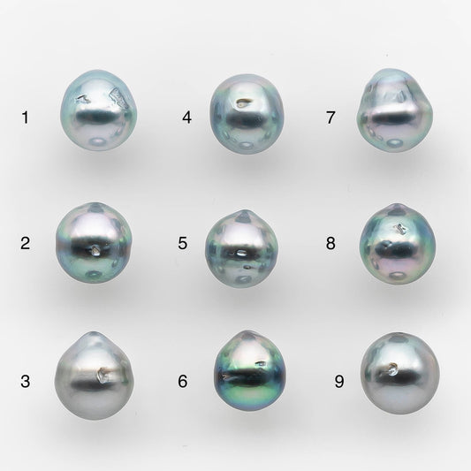 8-9mm Tahitian Pearl Drop with High Luster and Natural Color with Minor Blemishes, Loose Single Piece Undrilled, SKU #2113TH