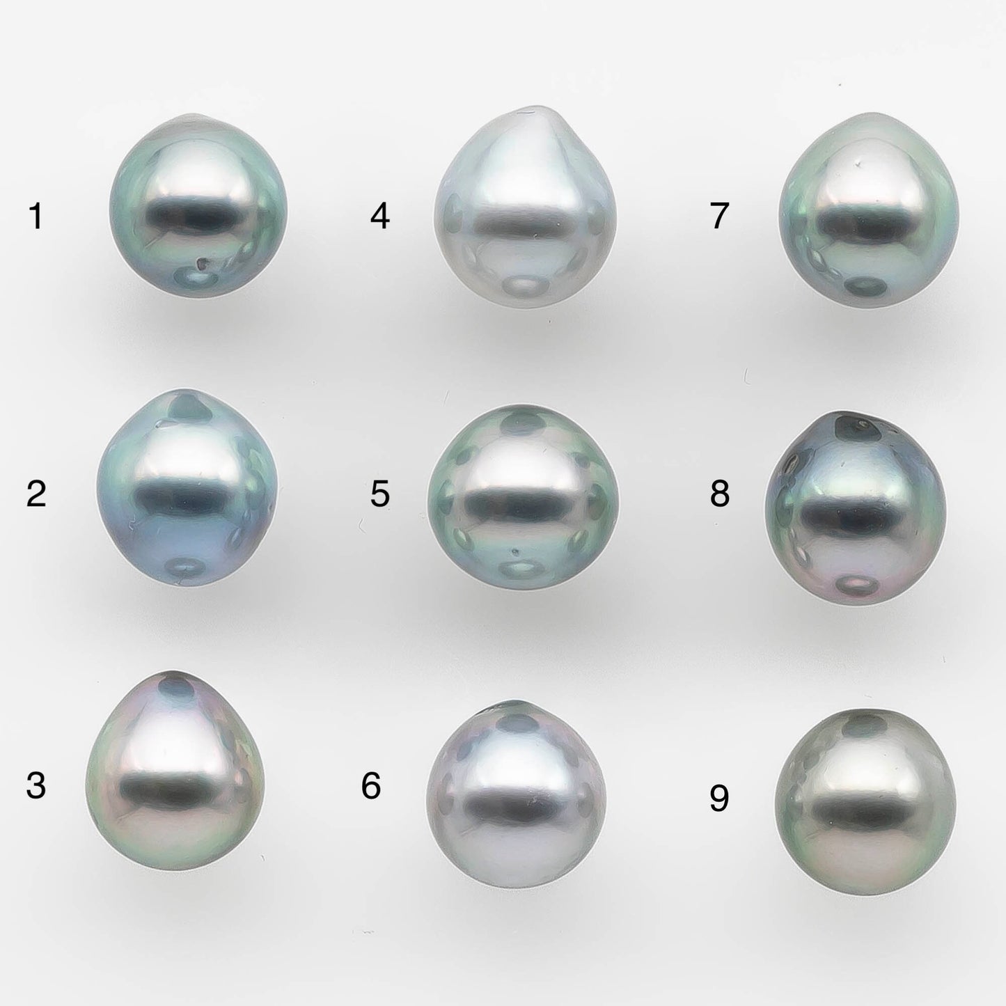 9-10mm High Quality Tahitian Pearl in Silver Blue or Gray Natural Color and Very Nice Luster, Single Piece Loose Undrilled, SKU # 2115TH