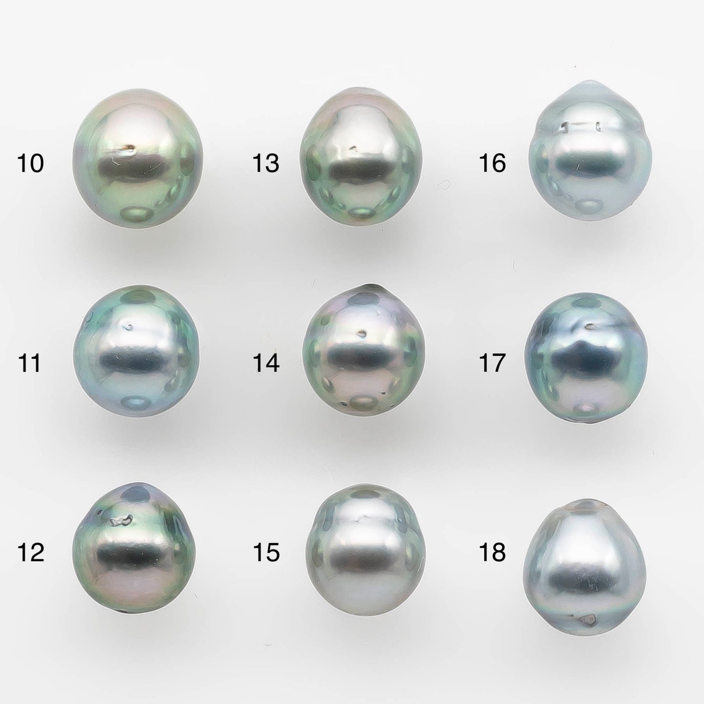 9-10mm Tahitian Pearl Drop with High Luster and Natural Color in Silver Blue with Minor Blemishe, Loose Single Piece Undrilled, SKU # 2118TH