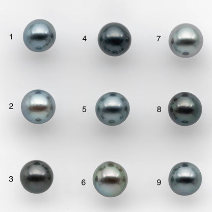 8-9mm Tahitian Pearl Single Piece Near Round in Natural Color and High Luster with Minor Blemishes, Loose Undrilled, SKU # 2119TH