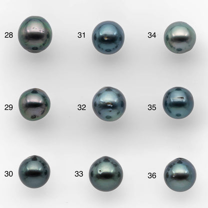 8-9mm Undrilled Near Round Tahitian Pearl in High Luster and Natural Color with Minor Blemishes, Loose Single Piece, SKU # 2121TH