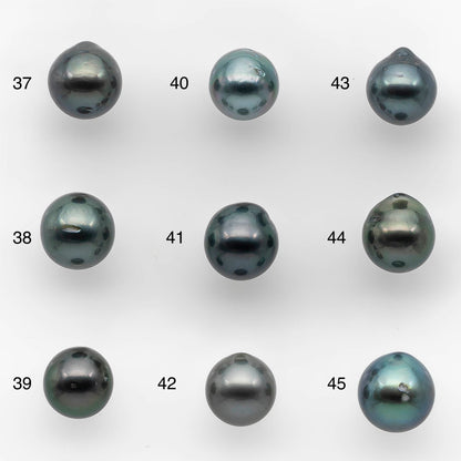 8-9mm Undrilled Near Round Tahitian Pearl in High Luster and Natural Color with Minor Blemishes, Loose Single Piece, SKU # 2121TH