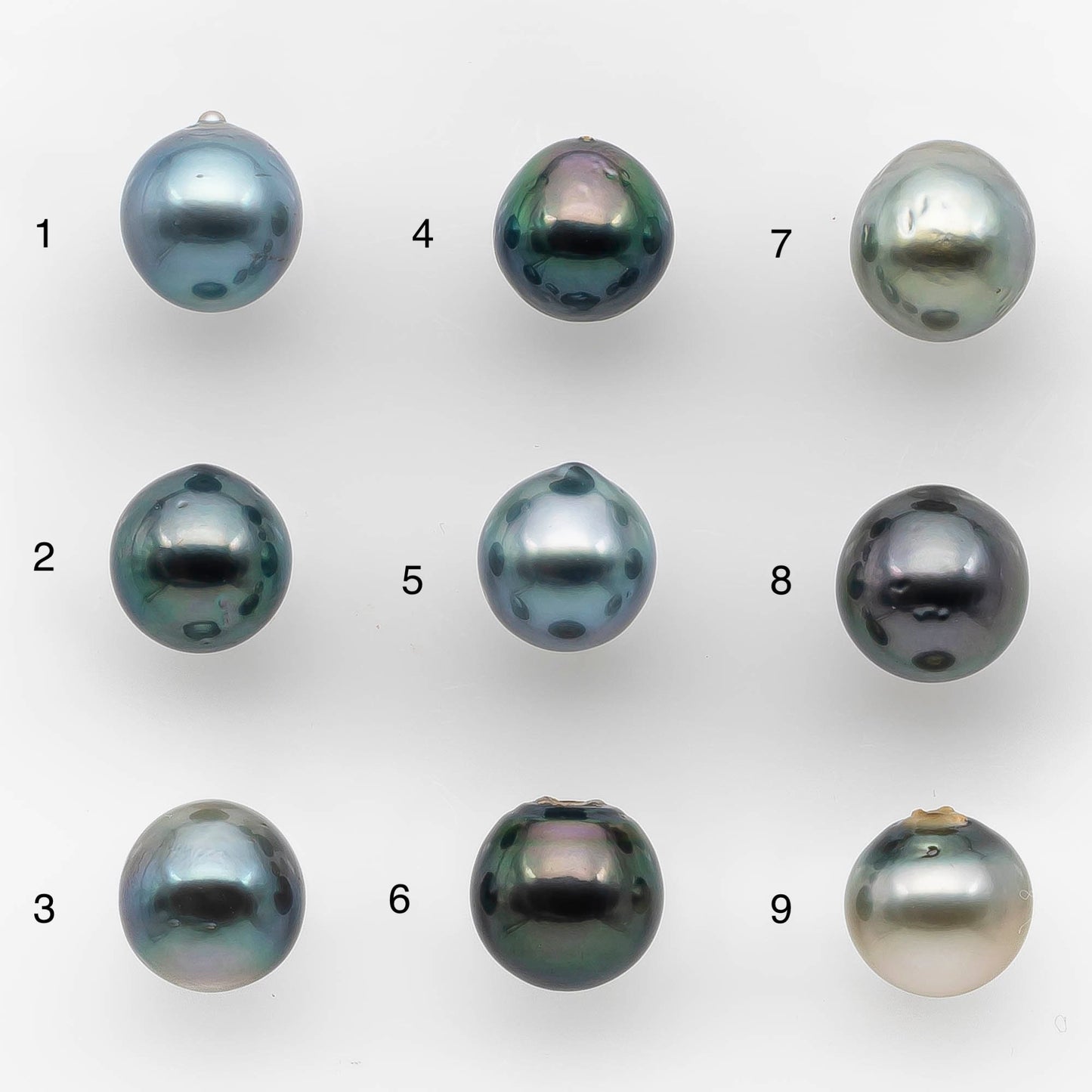 9-10mm Tahitian Pearl Drop with High Luster and Natural Color with Minor Blemishes, Loose Single Piece Undrilled, SKU # 2125TH