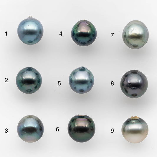 9-10mm Tahitian Pearl Drop with High Luster and Natural Color with Minor Blemishes, Loose Single Piece Undrilled, SKU # 2125TH