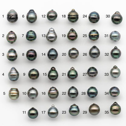 10-11mm Colorful Tahitian Pearl Single Piece Drop in Natural Color and High Luster with Minor Blemishes, Loose Undrilled, SKU # 2165TH