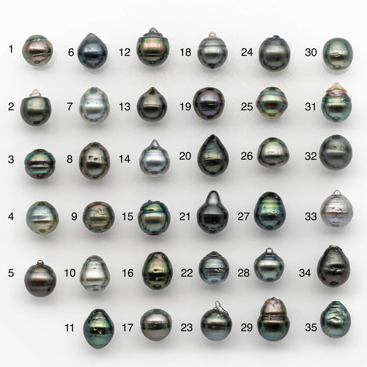 10-11mm Colorful Tahitian Pearl Single Piece Drop in Natural Color and High Luster with Minor Blemishes, Loose Undrilled, SKU # 2166TH