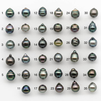 10-11mm Colorful Tahitian Pearl Single Piece Drop in Natural Color and High Luster with Minor Blemishes, Loose Undrilled, SKU # 2169TH