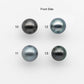 11-12mm Round Tahitian Pearl Single Piece in Natural Color and High Luster with Minor Blemishes, Loose Undrilled, SKU # 2147TH