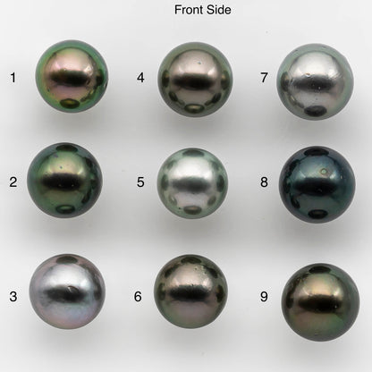 11-12mm Round Tahitian Pearl Single Piece in Natural Color and High Luster with Minor Blemishes, Loose Undrilled, SKU # 2147TH