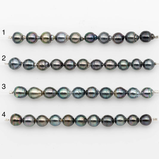 8-9mm Tahitian Pearl in Short Strand with All Natural Color with High Luster for Jewelry Making, SKU# 2179TH