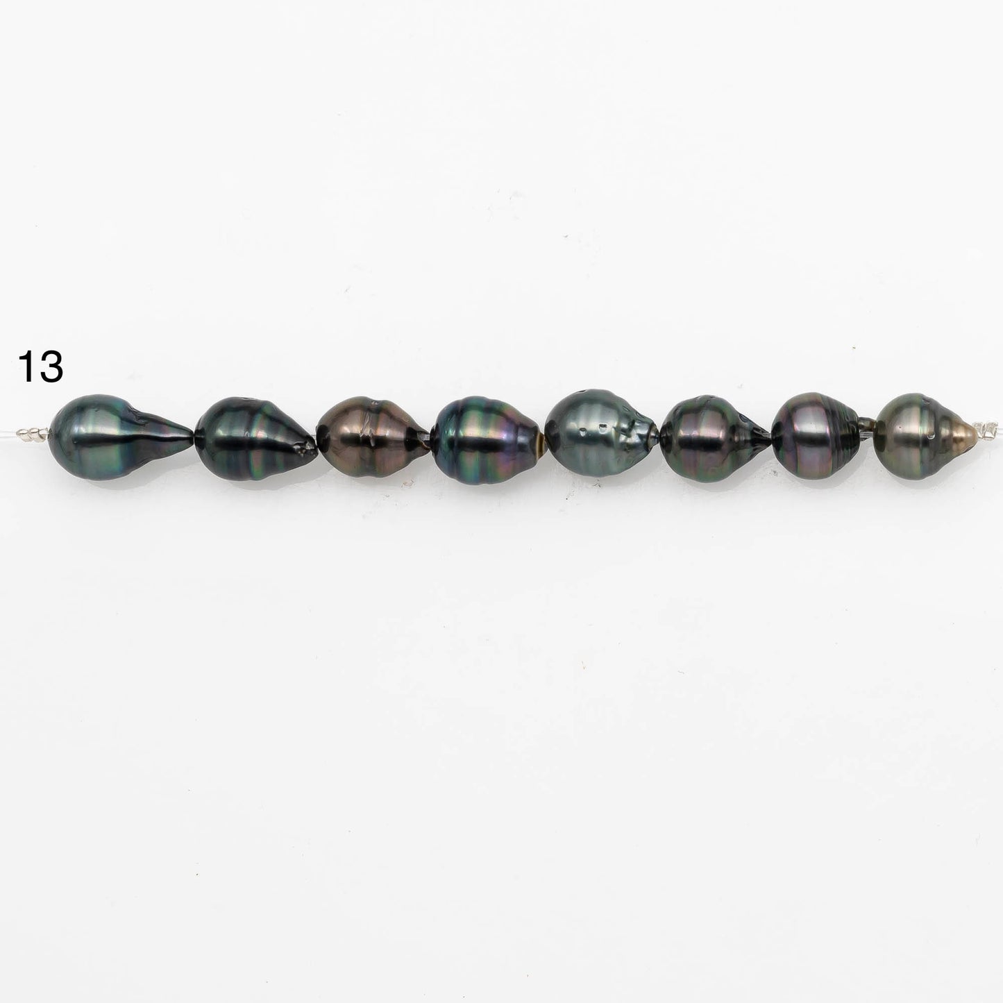 9-10mm Tahitian Pearl in Short Strand with All Natural Color with High Luster for Jewelry Making, SKU#2187TH