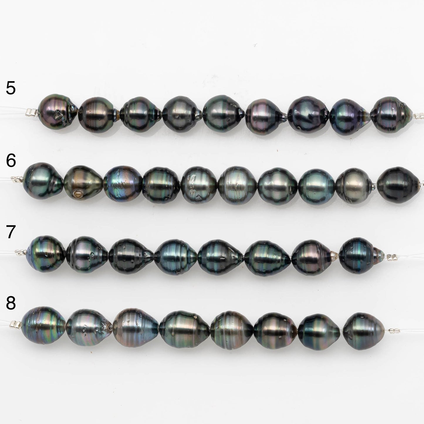 10-11mm Tahitian Pearl in Short Strand with All Natural Color with High Luster for Jewelry Making, SKU# 2191TH