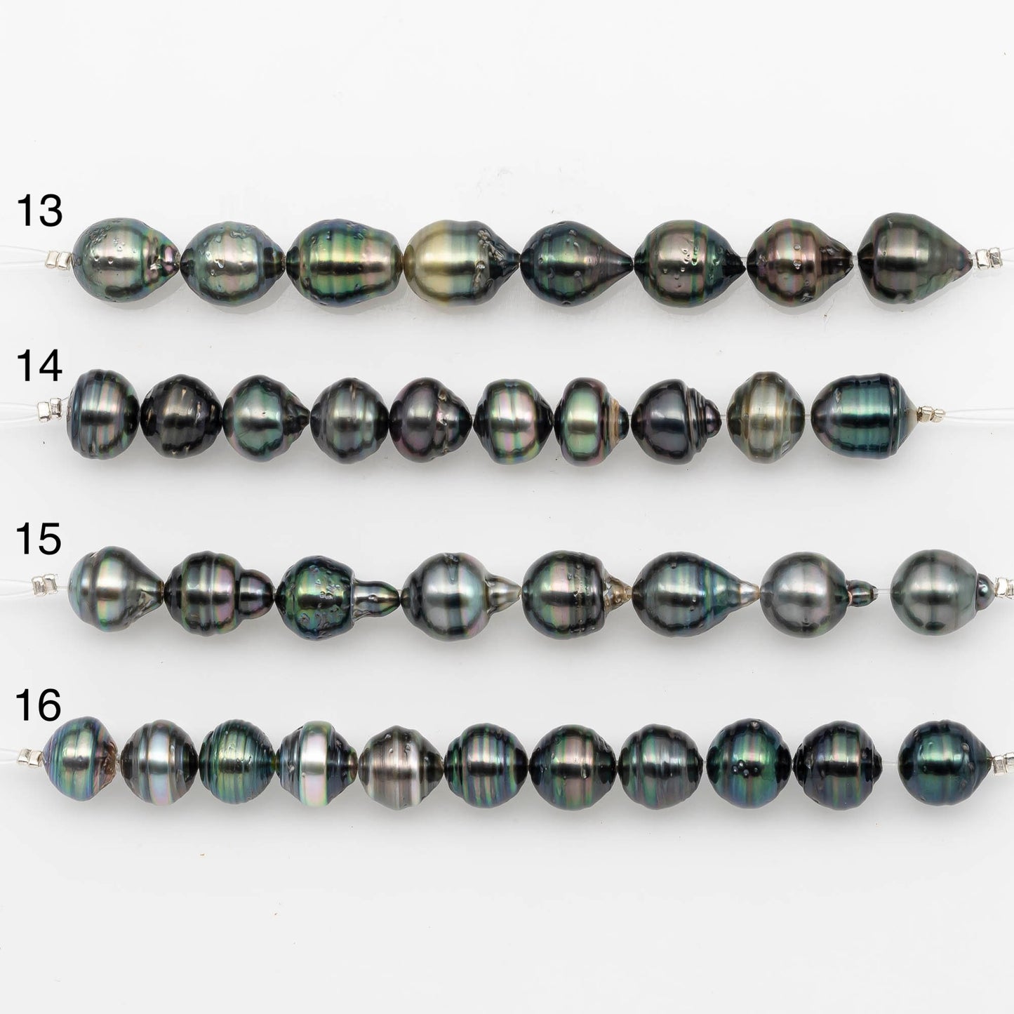 10-11mm Tahitian Pearl in Short Strand with All Natural Color with High Luster for Jewelry Making, SKU# 2191TH