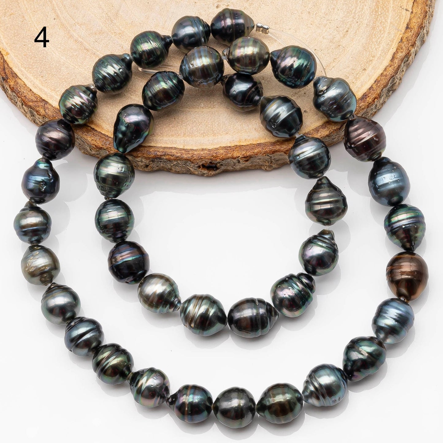 8-9mm Tahitian Pearl in Full Strand with All Natural Color with High Luster for Jewelry Making, SKU# 2193TH