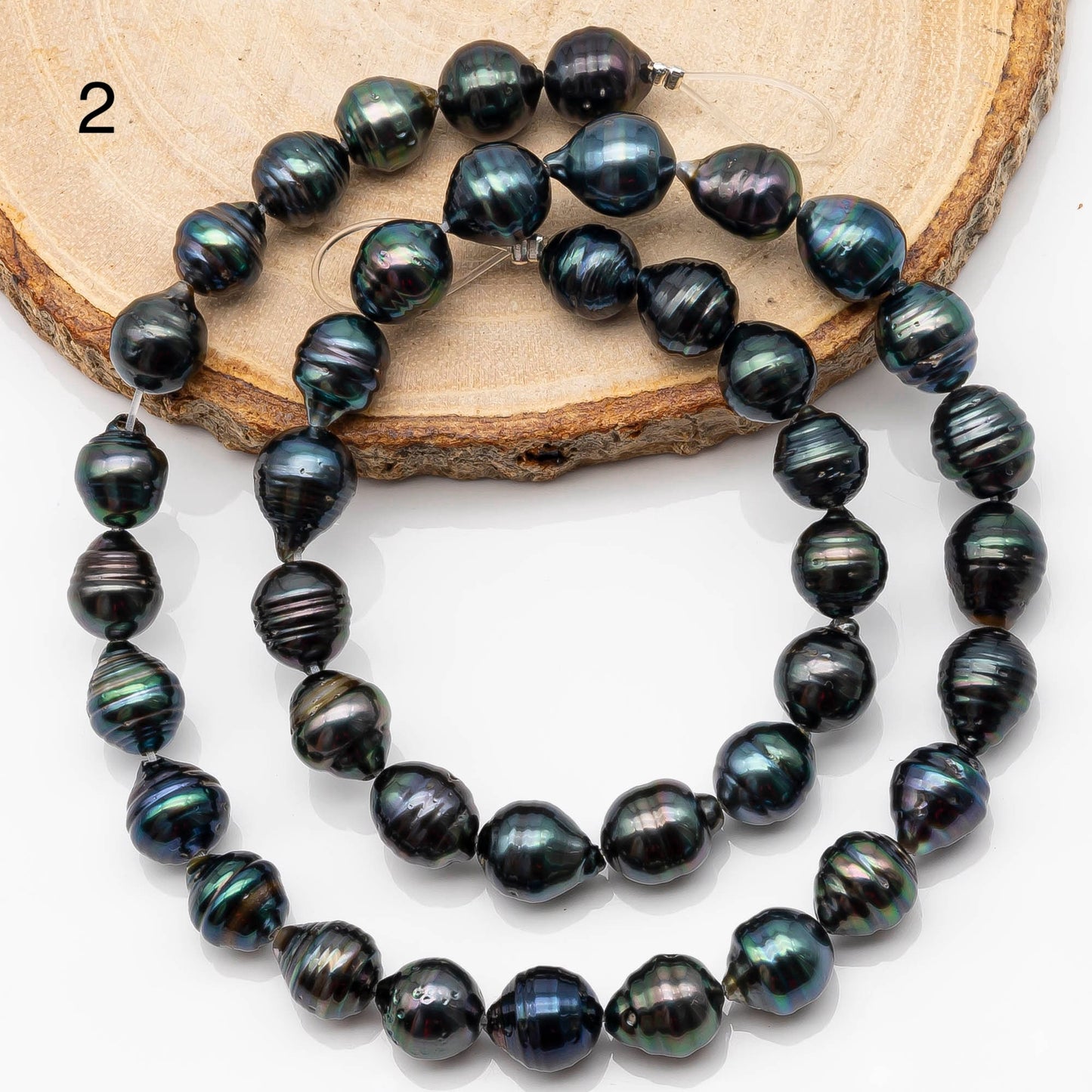 8-9mm Tahitian Pearl in Full Strand with All Natural Color with High Luster for Jewelry Making, SKU# 2193TH