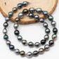 8-9mm Multicolor Drop Tahitian Pearl Bead with High Luster, In Full Strand with Blemishes for Jewelry Making, SKU # 2195TH