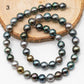 8-9mm Multicolor Drop Tahitian Pearl Bead with High Luster, In Full Strand with Blemishes for Jewelry Making, SKU # 2196TH