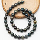 9-10mm Drop Tahitian Pearl in Full Strand with Natural Color and High Luster, For Jewelry Making with Blemishes, SKU # 2198TH