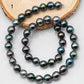 9-10mm Multicolor Tahitian Pearl Bead with High Luster, In Full Strand with Minor Blemishes for Jewelry Making, SKU # 2201TH