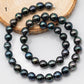 9-10mm Drop Tahitian Pearl in Full Strand with Natural Color and High Luster, For Jewelry Making with Blemishes, SKU # 2202TH