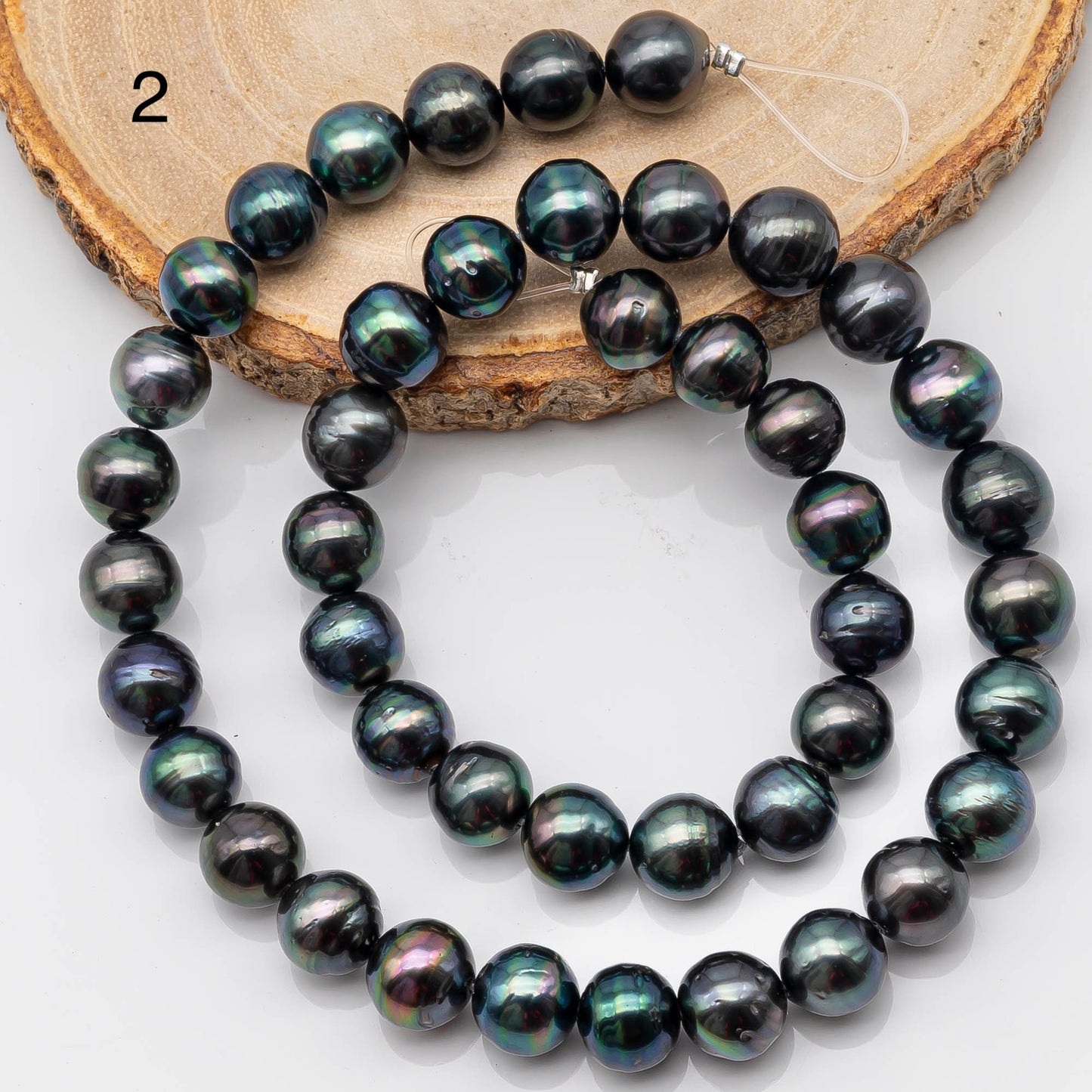 9-10mm Tahitian Pearl in Full Strand with All Natural Color with High Luster for Jewelry Making, SKU# 2203TH