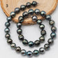 10-11mm Drop Tahitian Pearl in Full Strand with Natural Color and High Luster, For Jewelry Making with Blemishes, SKU # 2205TH