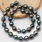 10-11mm Drop Tahitian Pearl in Full Strand with Natural Color and High Luster, For Jewelry Making with Blemishes, SKU # 2205TH