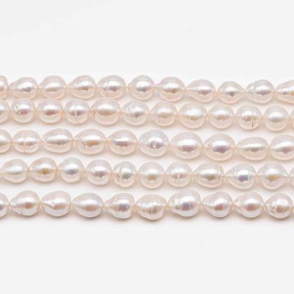 11-13mm Baroque Pearl in White-Color Freshwater Pearl Beads, Small Size with Nice Luster, Full Strand, SKU# 2209BA