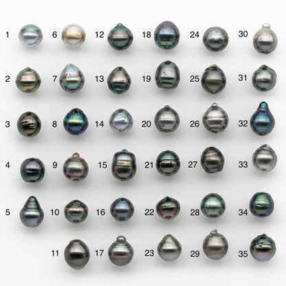 10-11mm Colorful Tahitian Pearl Single Piece Drop in Natural Color and High Luster with Minor Blemishes, Loose Undrilled, SKU # 2164TH