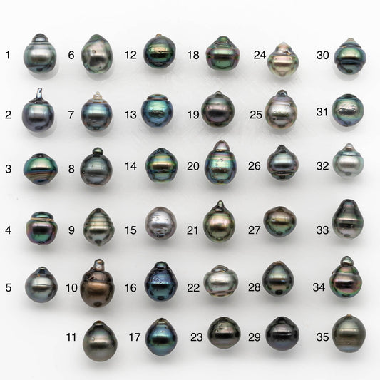 10-11mm Colorful Tahitian Pearl Single Piece Drop in Natural Color and High Luster with Minor Blemishes, Loose Undrilled, SKU # 2168TH