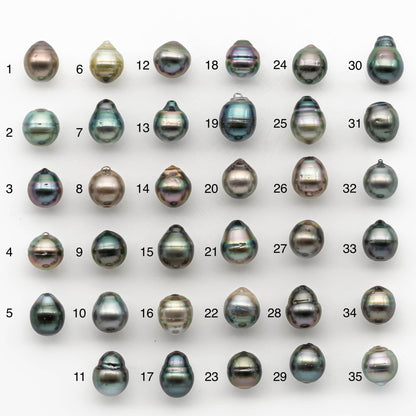 10-11mm Colorful Tahitian Pearl Single Piece Drop in Natural Color and High Luster with Minor Blemishes, Loose Undrilled, SKU # 2171TH