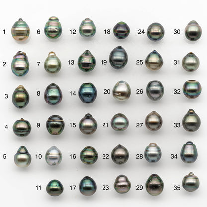 10-11mm Colorful Tahitian Pearl Single Piece Drop in Natural Color and High Luster with Minor Blemishes, Loose Undrilled, SKU # 2173TH