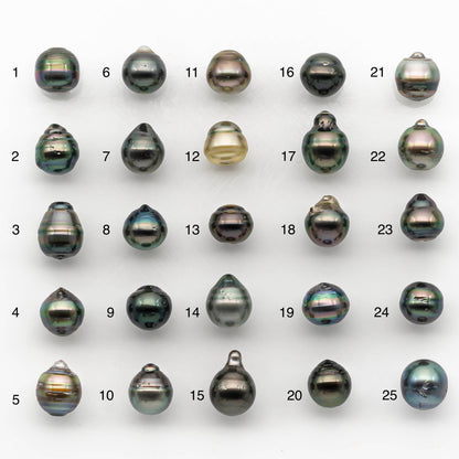 10-11mm Colorful Tahitian Pearl Single Piece Drop in Natural Color and High Luster with Minor Blemishes, Loose Undrilled, SKU # 2176TH