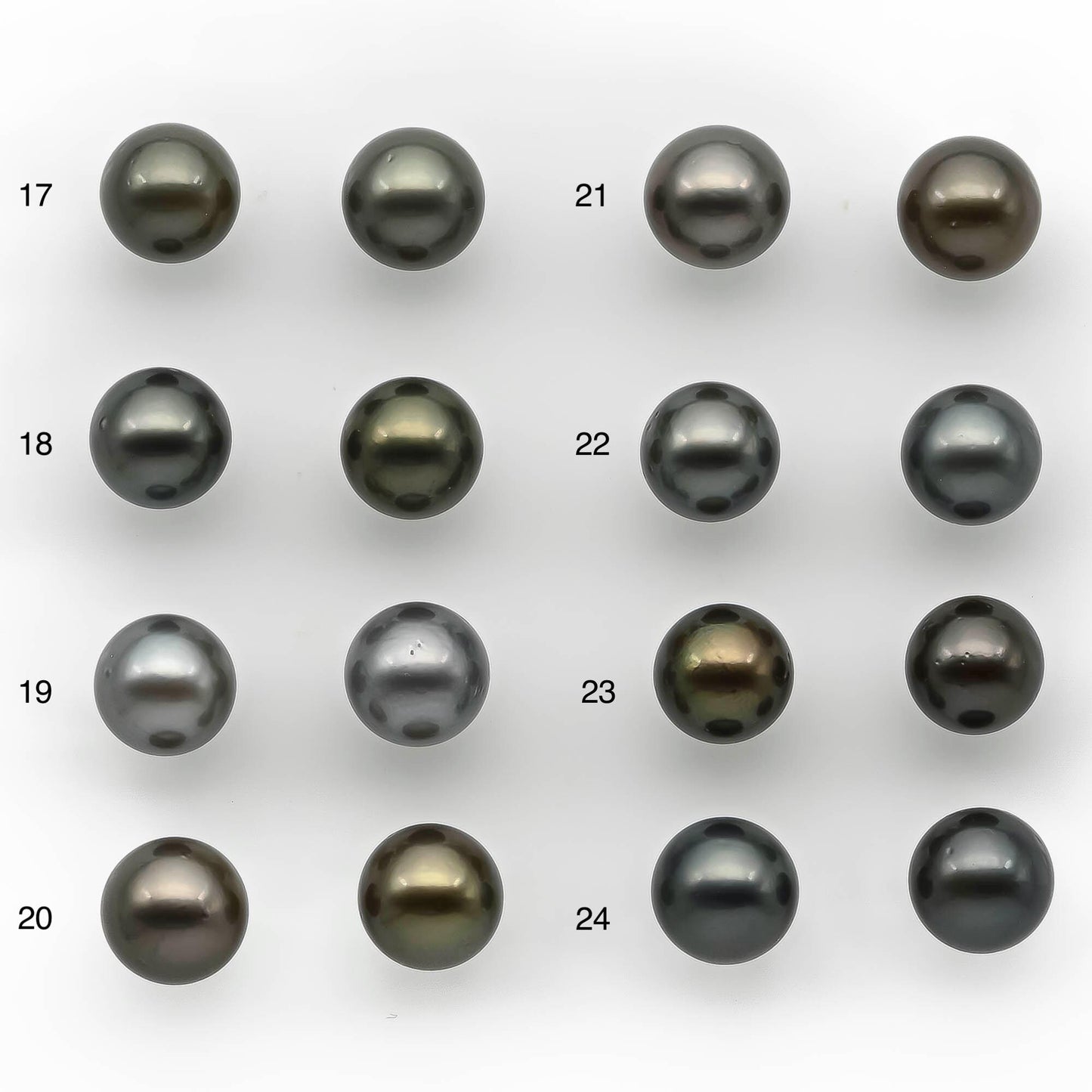 9-10mm Matching Pair Round Tahitian Pearl Loose Undrilled with Minor Blemish, For Making Earring, SKU # 2217TH