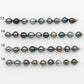 8-9mm Tahitian Pearl in Short Strand with All Natural Color with High Luster for Jewelry Making, SKU# 2178TH