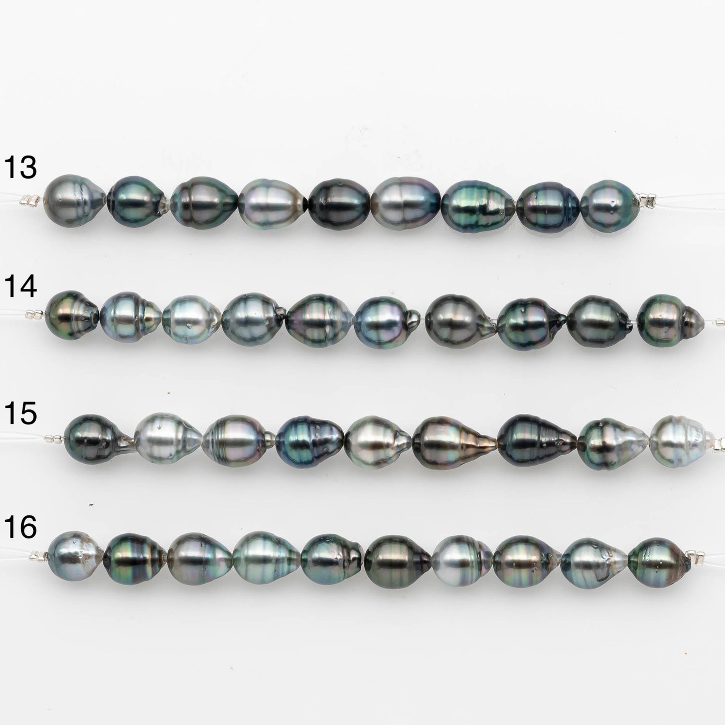 8-9mm Tahitian Pearl in Short Strand with All Natural Color with High Luster for Jewelry Making, SKU# 2179TH