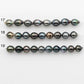 2mm Hole 10-11mm Tahitian Pearls  in Short Strand with All Natural Color with High Luster for Jewelry Making, SKU# 2224TH