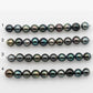 2mm Hole 10-11mm Tahitian Pearls  in Short Strand with All Natural Color with High Luster for Jewelry Making, SKU# 2224TH