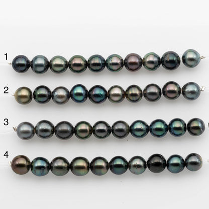 2mm Hole 10-11mm Tahitian Pearls  in Short Strand with All Natural Color with High Luster for Jewelry Making, SKU# 2224TH