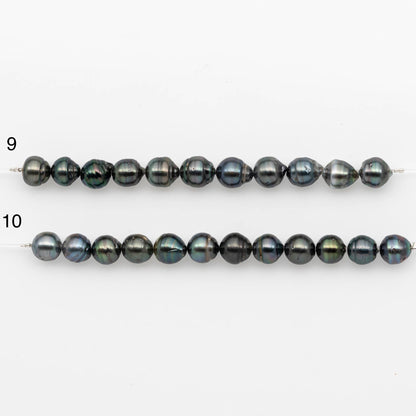 8-9mm Tahitian Pearl in Short Strand with All Natural Color with High Luster for Jewelry Making, SKU# 2181TH