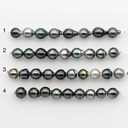 2mm Hole 10-11mm Tahitian Pearls  in Short Strand with All Natural Color with High Luster for Jewelry Making, SKU# 2225TH