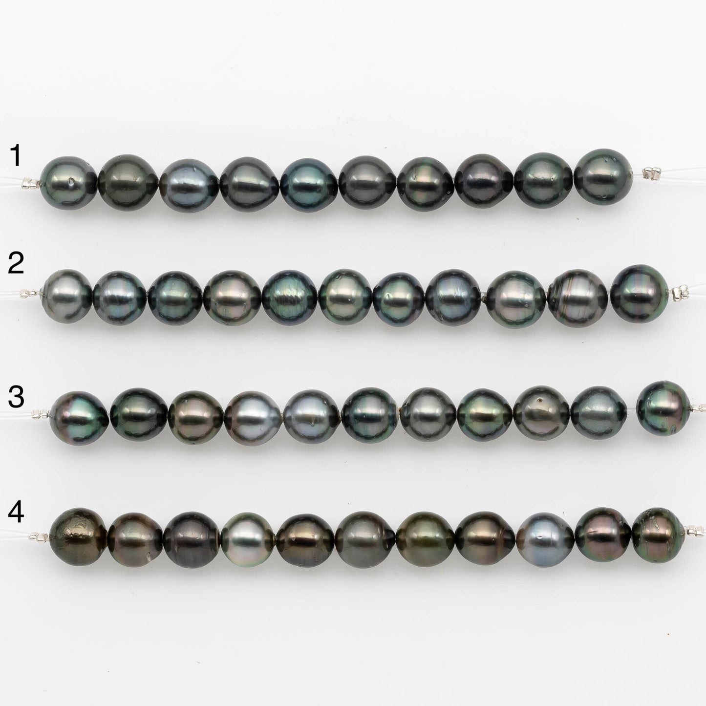 9-10mm Tahitian Pearl in Short Strand with All Natural Color with High Luster for Jewelry Making, SKU# 2184TH