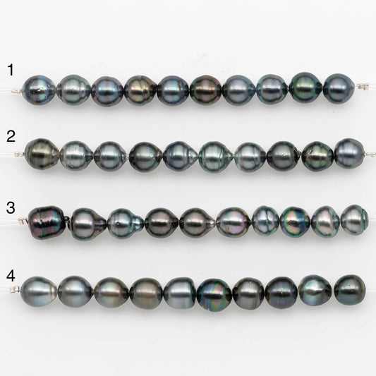 9-10mm Tahitian Pearl in Short Strand with All Natural Color with High Luster for Jewelry Making, SKU# 2185TH